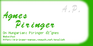 agnes piringer business card